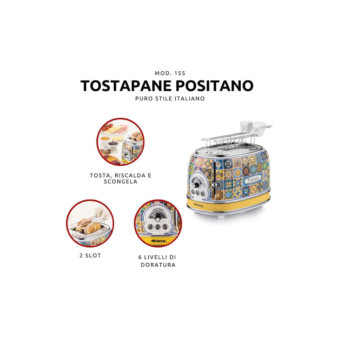 Ariete Tostapane Positano Doppia Fetta Con Pinze Mod.155