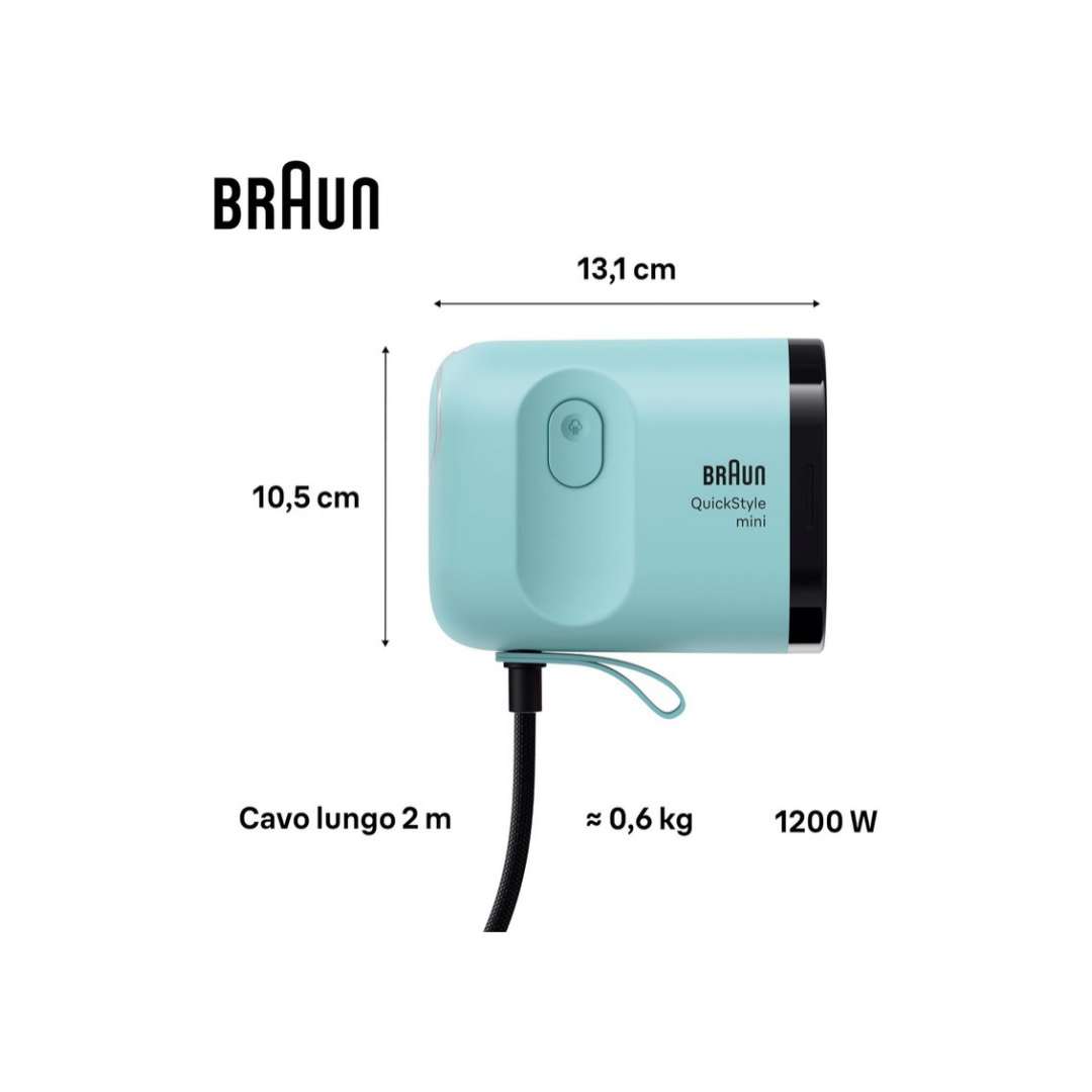 Stiratore Verticale Braun QuickStyle Mini 1200W Mod. GS1051GR Verde