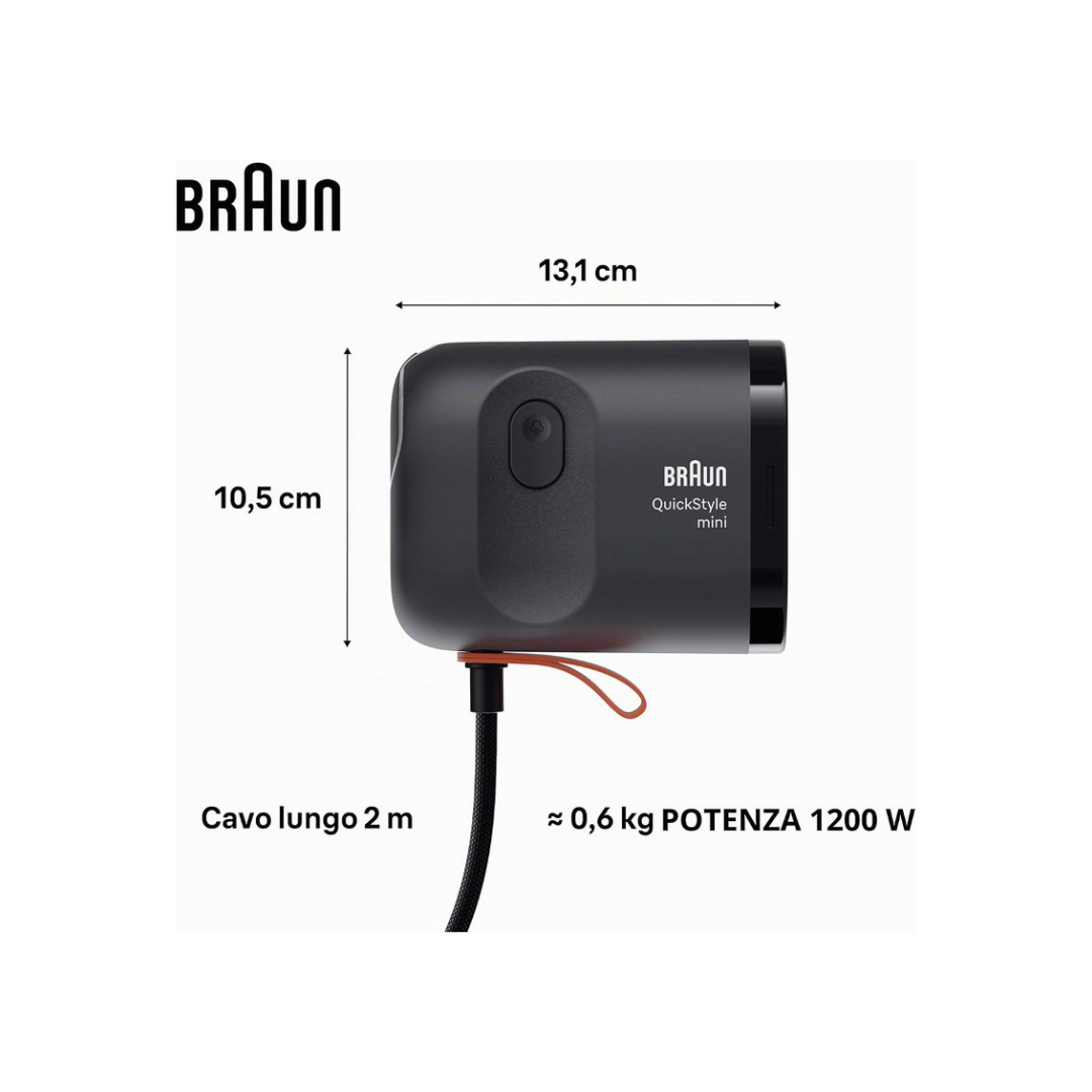 Stiratore Verticale Braun QuickStyle Mini 1200W Mod. GS1071BK Nero