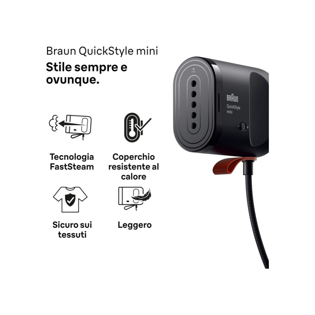 Stiratore Verticale Braun QuickStyle Mini 1200W Mod. GS1071BK Nero