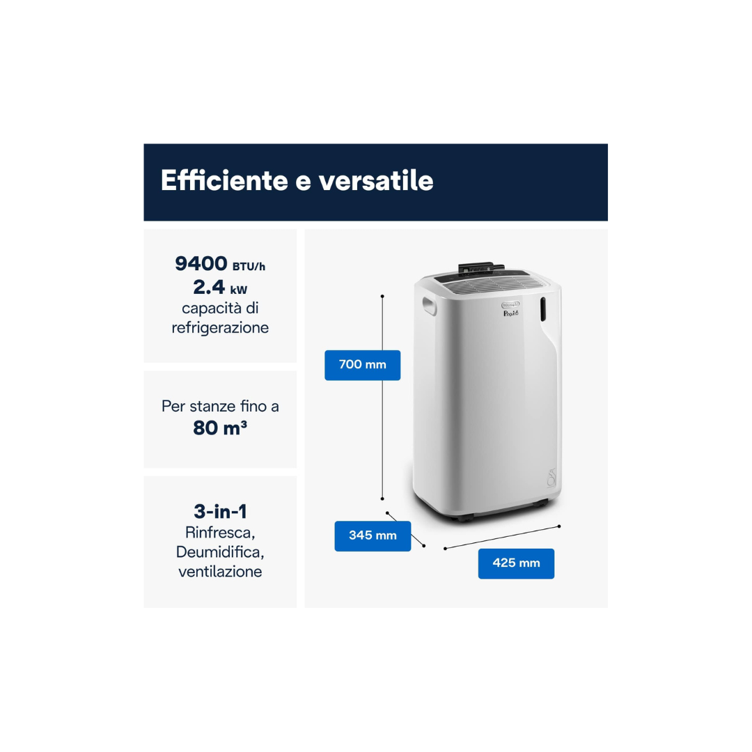 De Longhi Condizionatore Portatile PAC EM82K 9400BTU