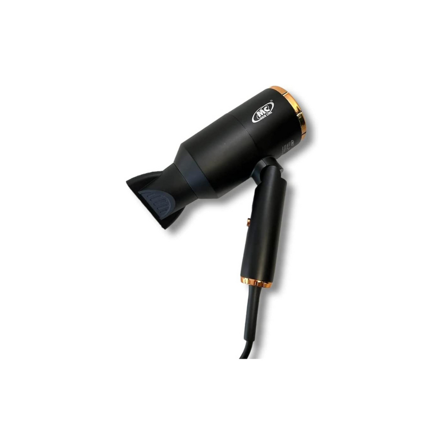 Mc Phon Professionale HD-1800 AC, 1800W Manico Pieghevole Con Diffusore e 2 Beccucci - NERO