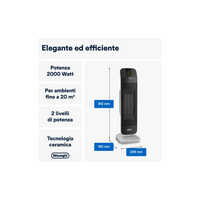 De Longhi Termoventilatore A Torre Ceramico 2000W Mod.HFX65V20