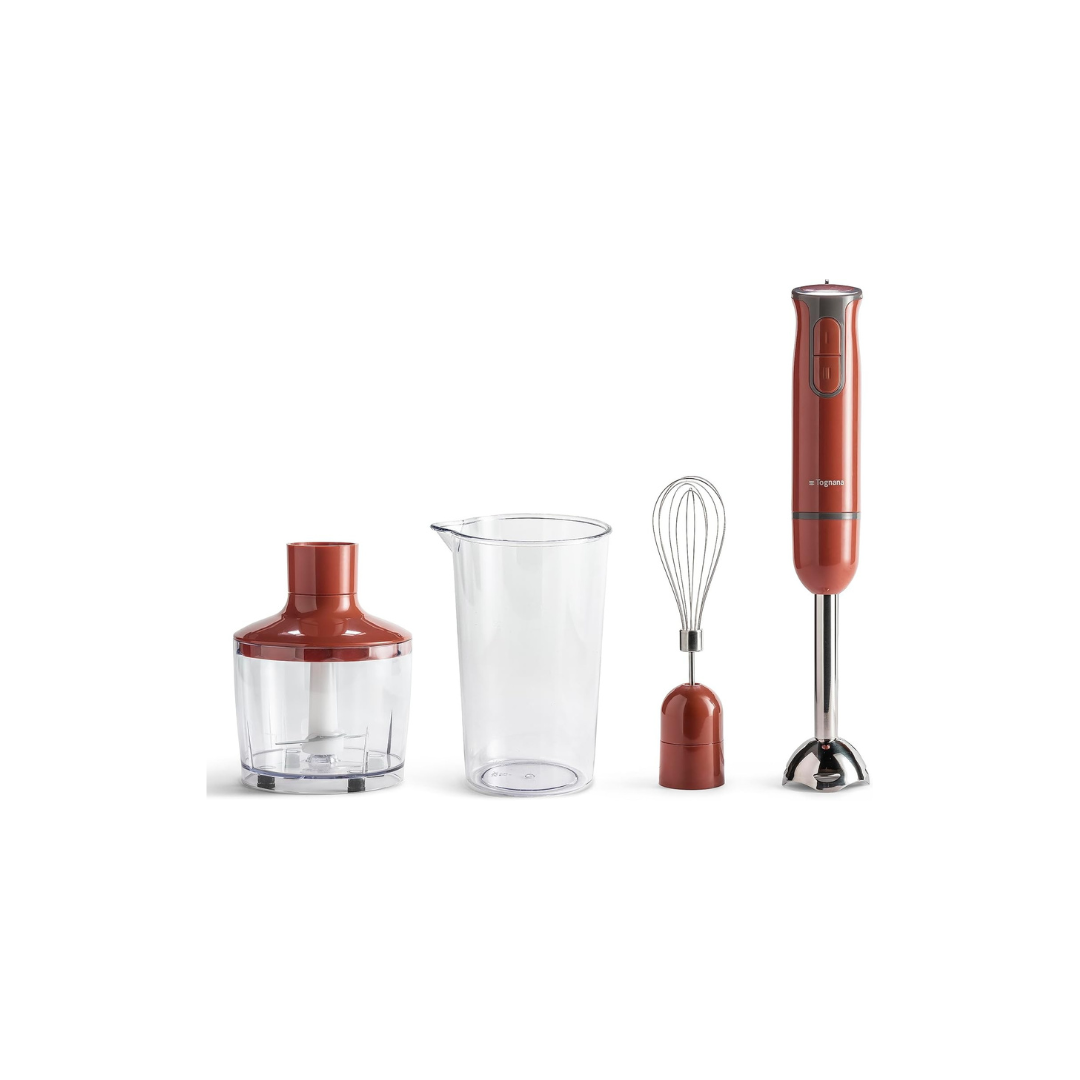 Tognana Frullatore A Immersione 3in1 Con Accessori 600W, Rosso