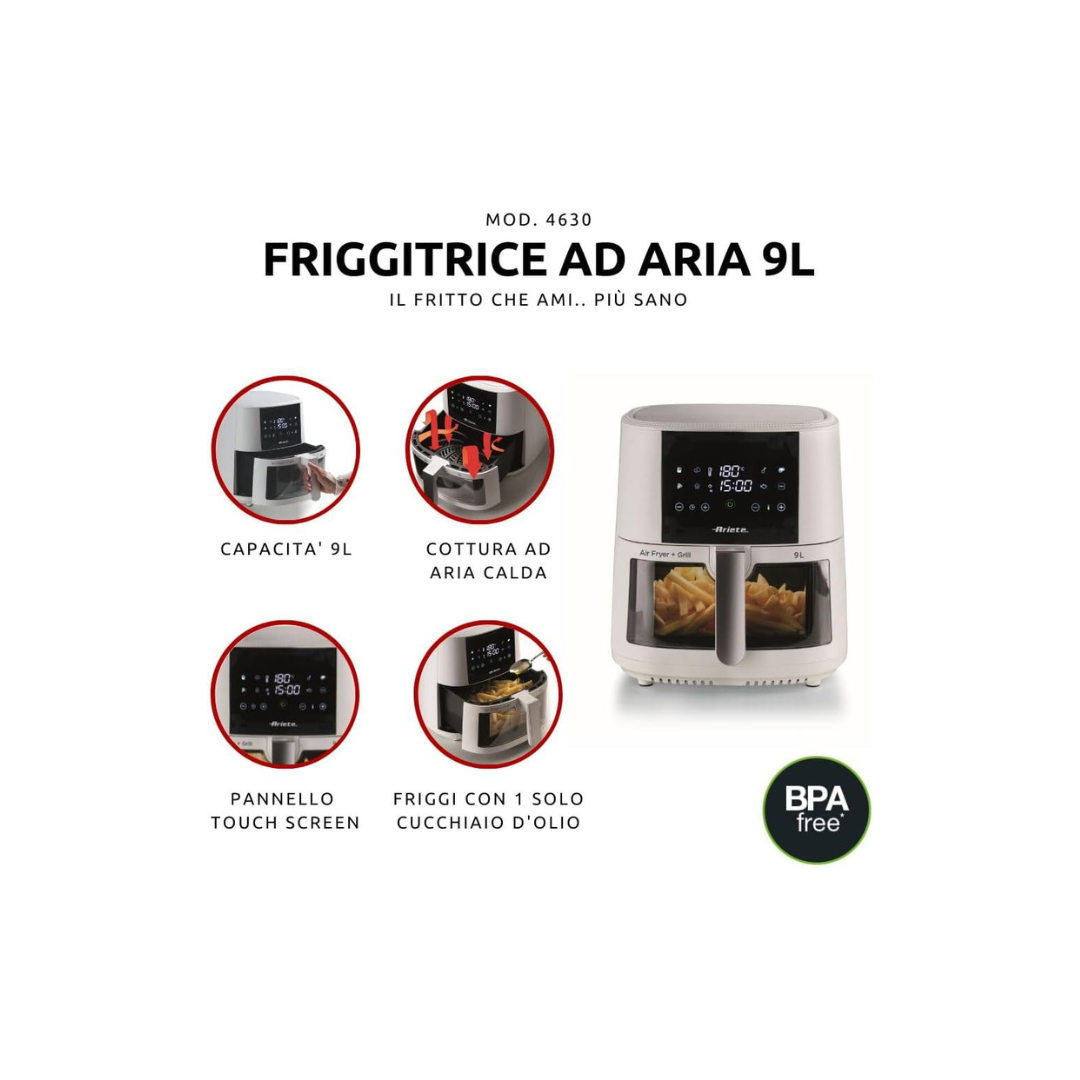 Ariete Friggitrice Ad Aria 9L Mod.4630/03 Bianca