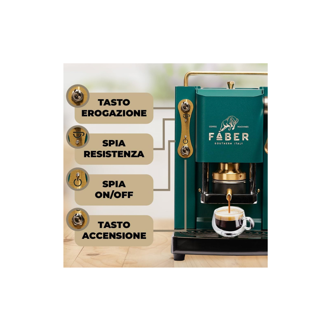Faber Macchina Caffè Pro Deluxe British Green