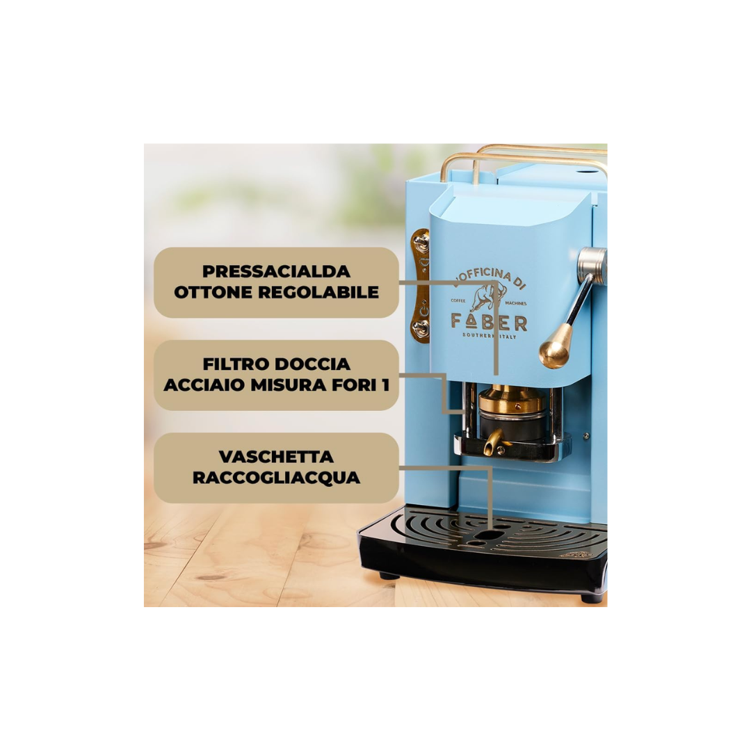Faber Macchina Caffè Pro Deluxe Turquoise
